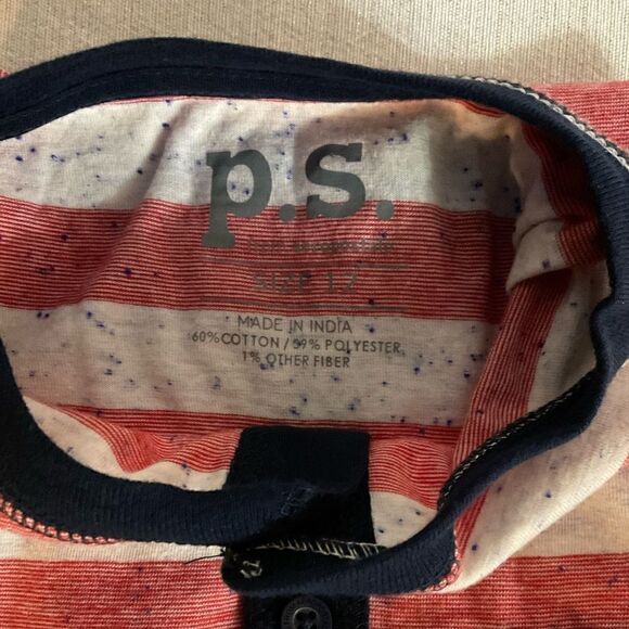 P.S. by Aeropostale Boys Short Sleeve Quarter Button Tee Shirt - Picture 3 of 3